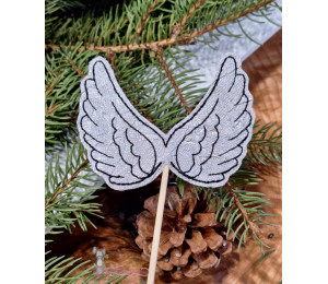 ADVENTSKALENDER 24. Dezember - Stickserie ITH - Engelsflügel LineArt Doodle Anhänger Stabdatei Appli